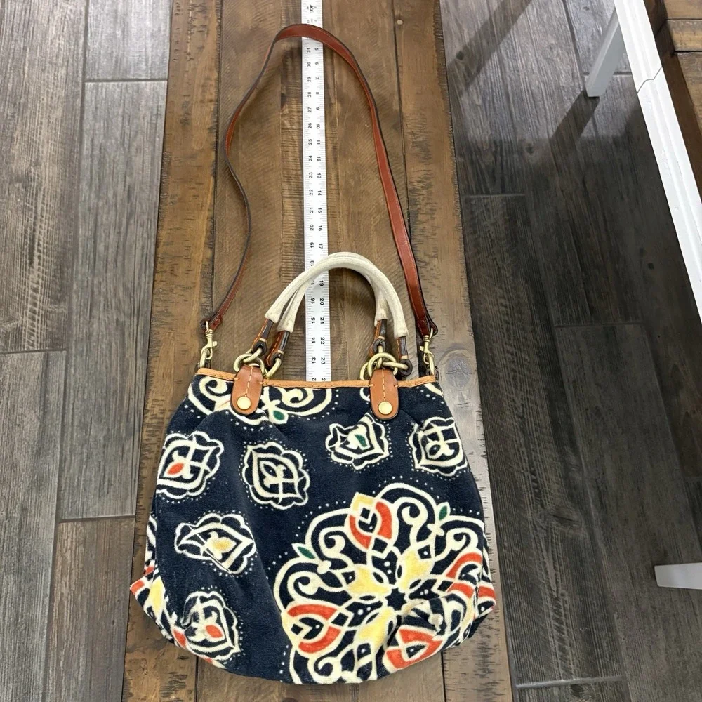 Juicy Couture Y2K Multicolor Blue Leather Straps Tote Hobo Overnight Bag